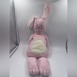 Pottery Barn Kids Patchwork Stitched Pink Bunny Rabbit 16” Plush Stuffed Animal